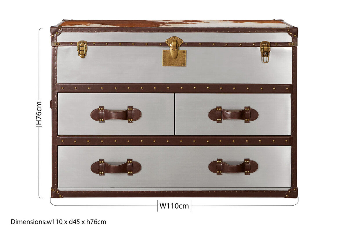 Kensington Townhouse Brown And White Cowhide Cabinet