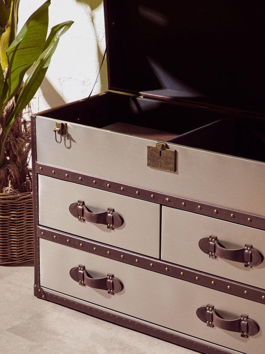Kensington Townhouse Brown And White Cowhide Cabinet