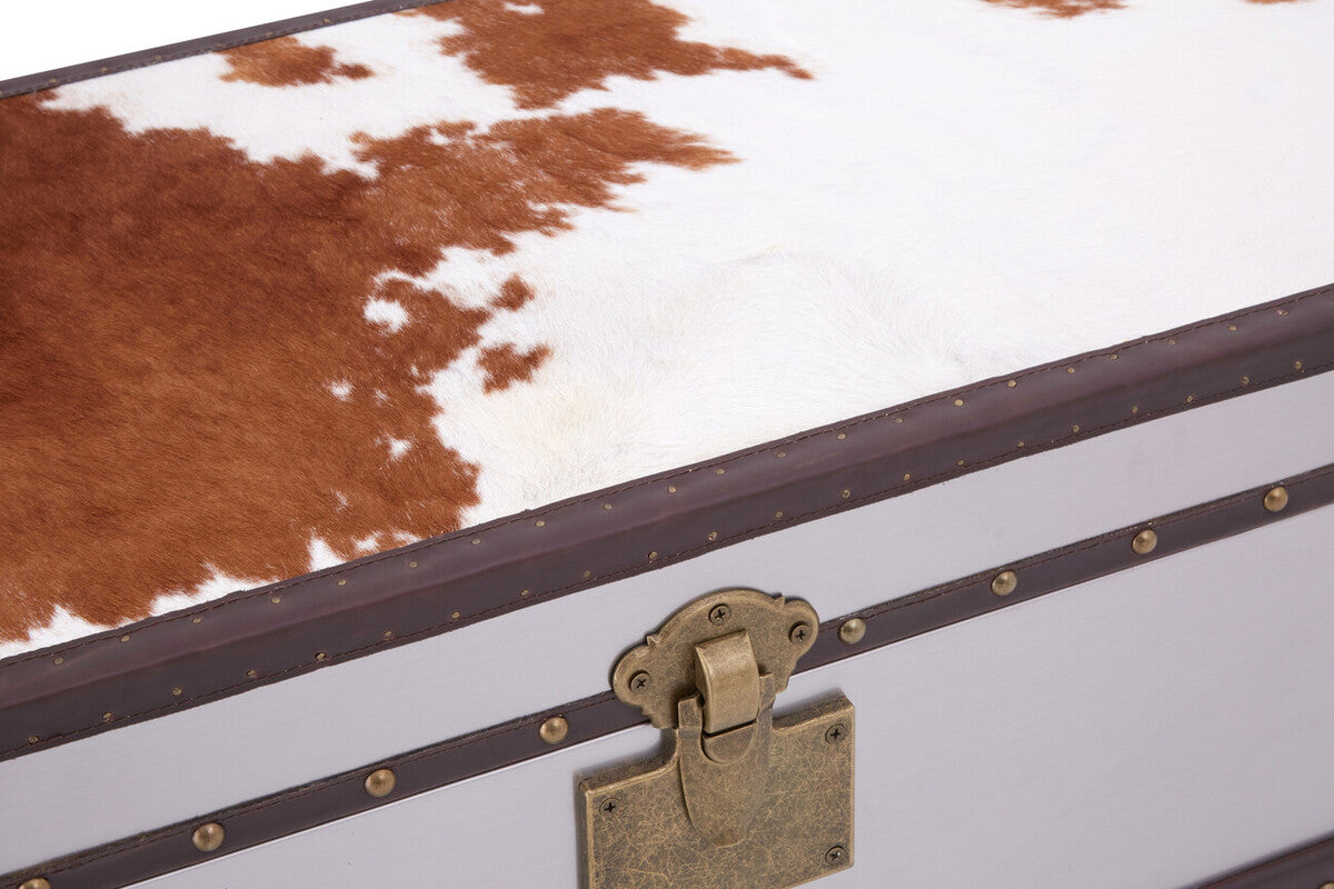 Kensington Townhouse Brown And White Cowhide Cabinet