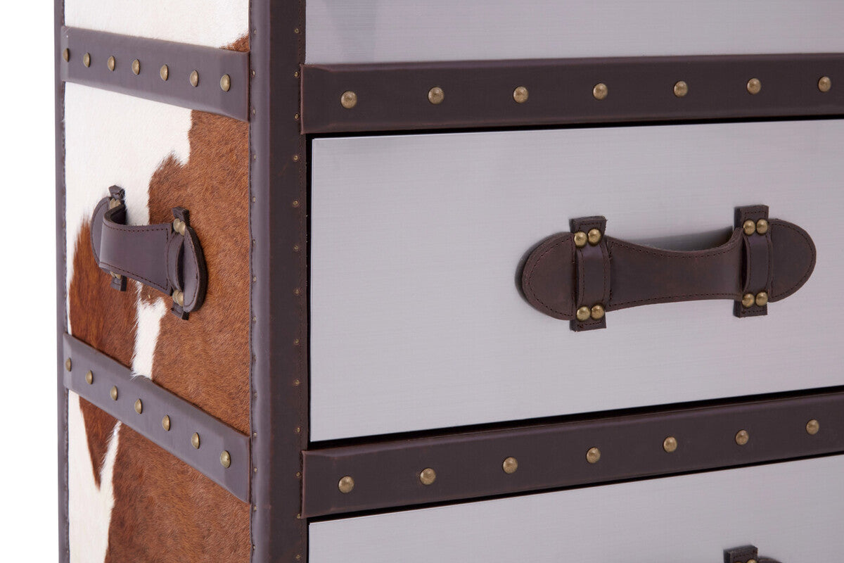 Kensington Townhouse Brown And White Cowhide Cabinet