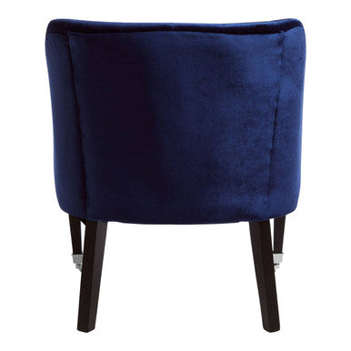 Darwin Blue Velvet Lounge Chair with Button Tufting