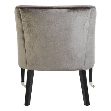 Darwin Grey Velvet Chair with Button Tufting