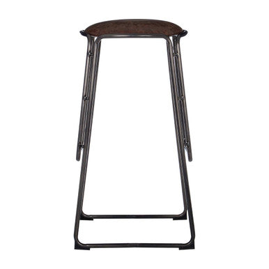 Dalston Mocha Bar Stool With Gunmetal Legs