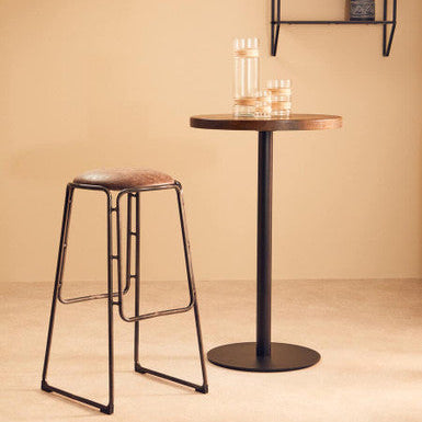 Dalston Mocha Bar Stool With Gunmetal Legs