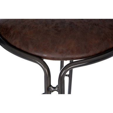 Dalston Mocha Bar Stool With Gunmetal Legs