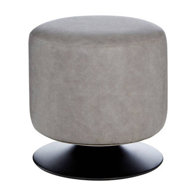 Dalston Grey Faux Leather Pouffe