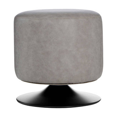 Dalston Grey Faux Leather Pouffe