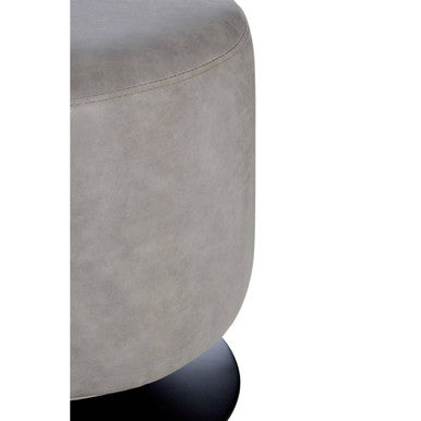 Dalston Grey Faux Leather Pouffe