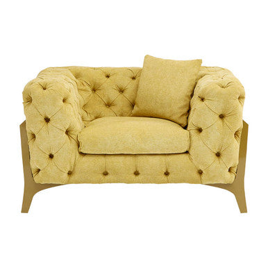 Esme Pistachio Green Fabric Armchair with Button Tufting