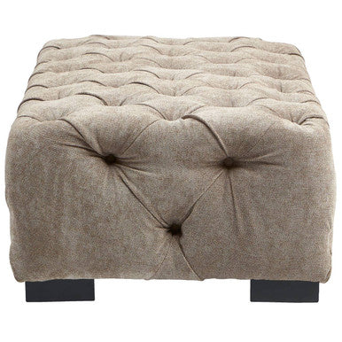 Fenton Natural Fabric Footstool with Rectangular Design