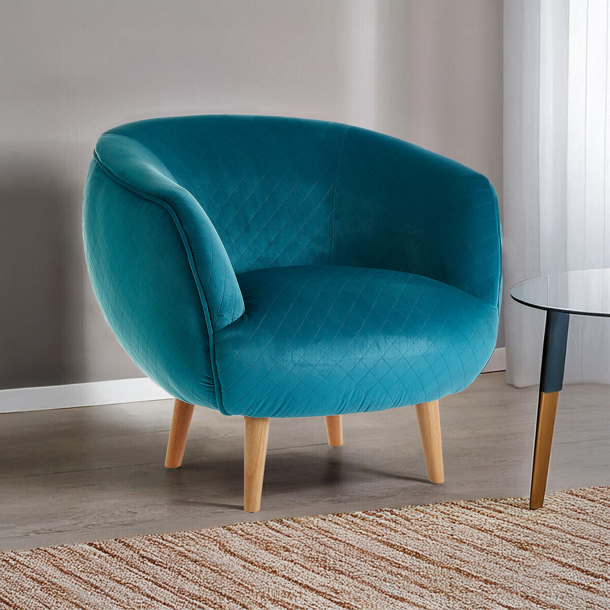 Oscar Teal Fabric Chair