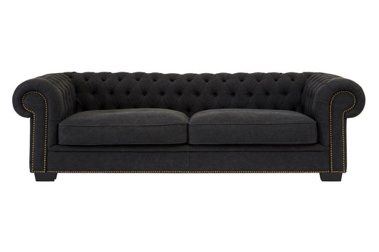 Lincoln 3 Seater Charcoal Fabric Sofa