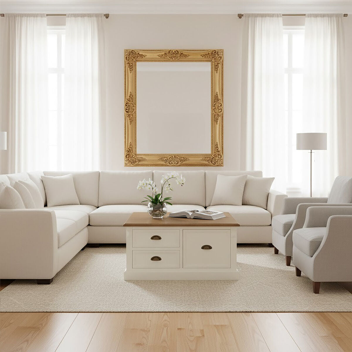 Hardwick Square Coffee Table with Drawers