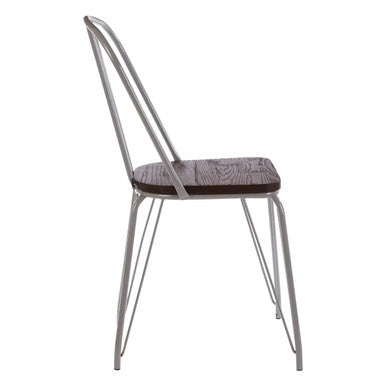 Grey Metal Frame and Elm Wood Chair | District