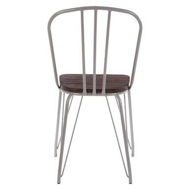 Grey Metal Frame and Elm Wood Chair | District