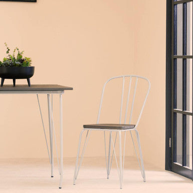 District Grey Metal Frame And Elm Wood Chair