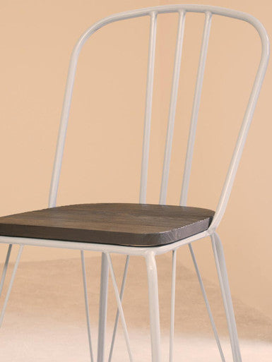 Grey Metal Frame and Elm Wood Chair | District