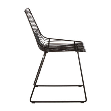 District Small Black Metal Wire Chair