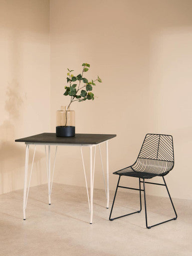 District Small Black Metal Wire Chair