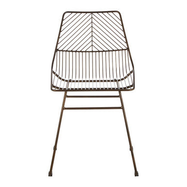 District Bronze Metal Wire Tapered Legs Chair