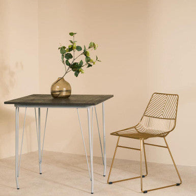 District Small Gold Finish Metal Wire Chair