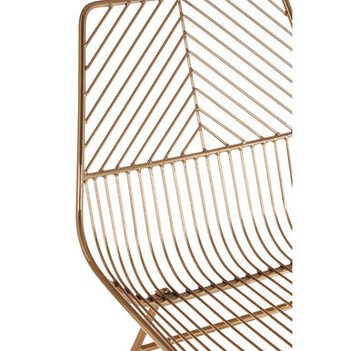 District Small Gold Finish Metal Wire Chair