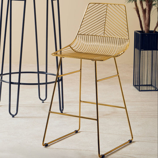 District Gold Metal Wire Tapered Bar Chair