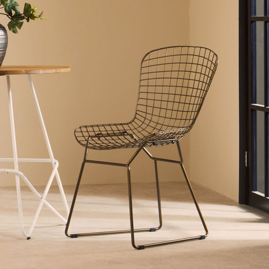 District Black Metal Wire Chair