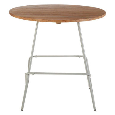 District Grey Metal And Elm Wood Round Dining Table