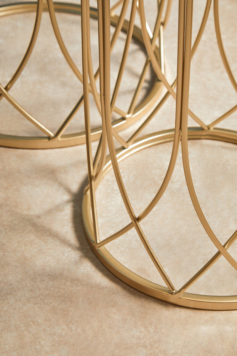 Avantis Set of 2 Black Top Champagne Tables