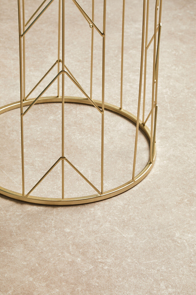 Avantis Set of 2 Arrow Design Champagne Side Tables