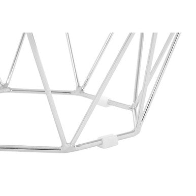 Tempered Glass Top Hexagon End Table with Silver Stainless Steel Geometric Base | Allure