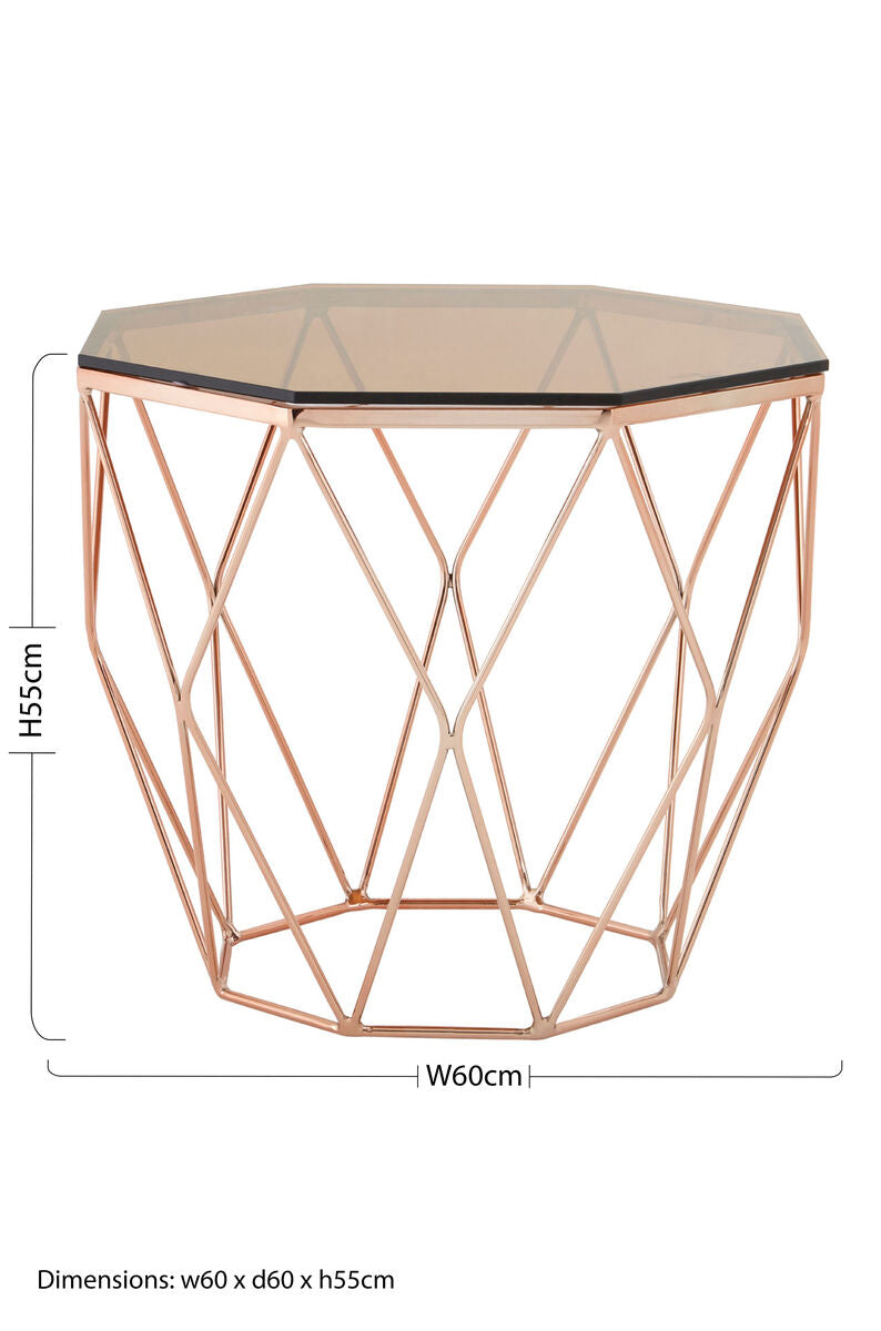 Allure End Table With Rose Gold Base
