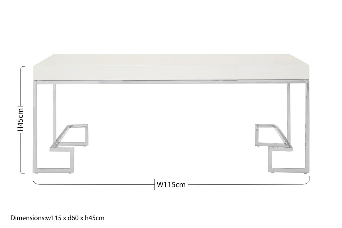 Allure Chrome Angled Legs Coffee Table