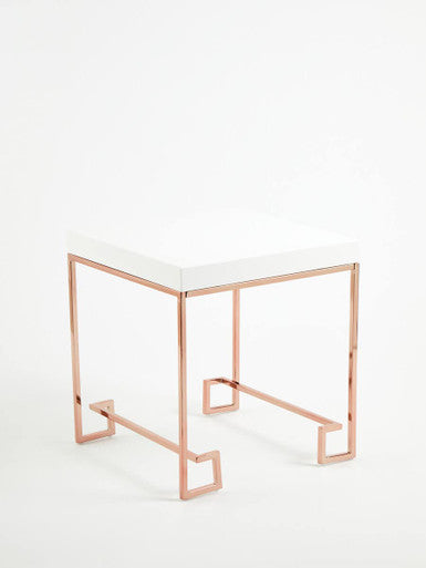 Allure Rose Gold Angled Legs End Table