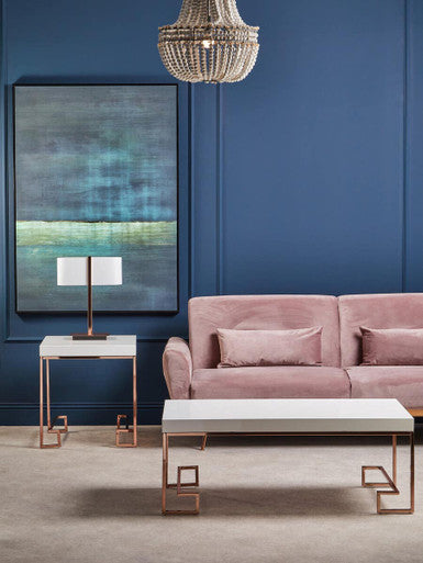 Allure Rose Gold Angled Legs End Table