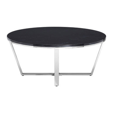 Allure Round Black Faux Marble Coffee Table