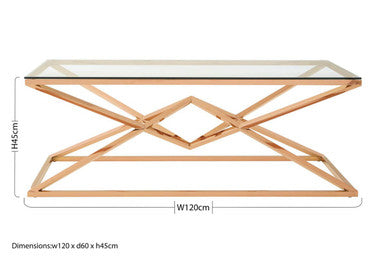 Allure Corseted Rose Gold Coffee Table