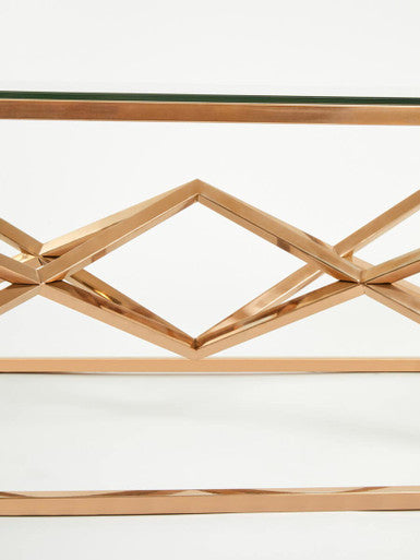 Allure Corseted Rose Gold Coffee Table