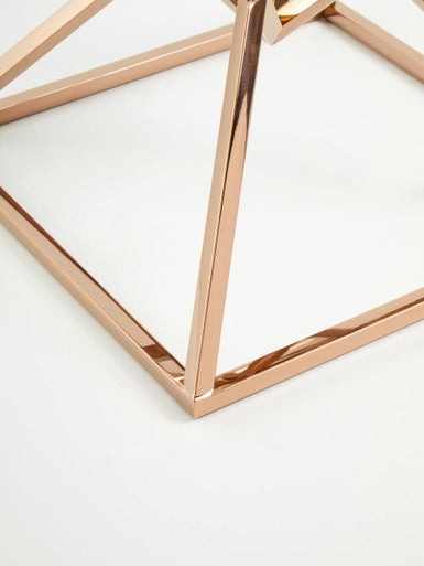 Allure Corseted Square Rose Gold End Table