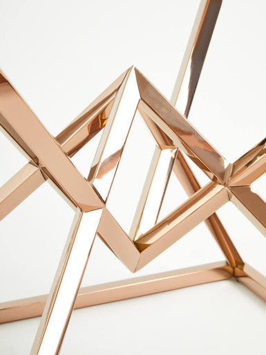 Allure Corseted Square Rose Gold End Table