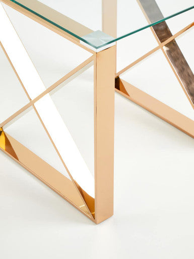 Allure Rose Gold Cross Legs End Table