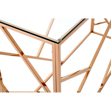 Allure Rose Gold Geometric Console Table