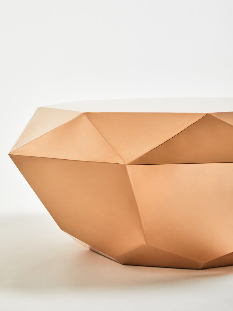 Allure Rose Gold Diamond Cut Coffee Table
