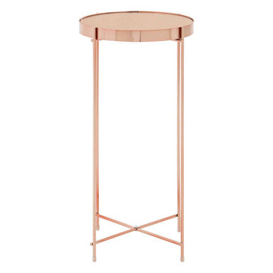 Gold Mirrored Tall Two Tier Side Table, Allure