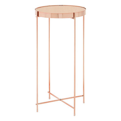Gold Mirrored Tall Two Tier Side Table, Allure