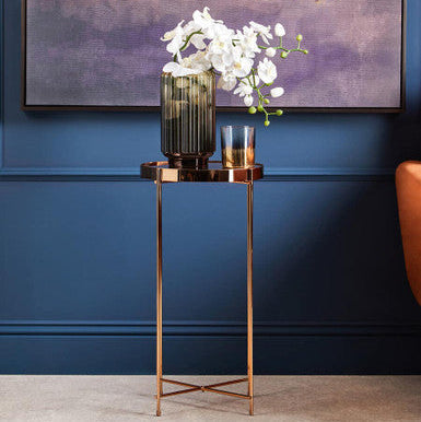 Gold Mirrored Tall Two Tier Side Table, Allure