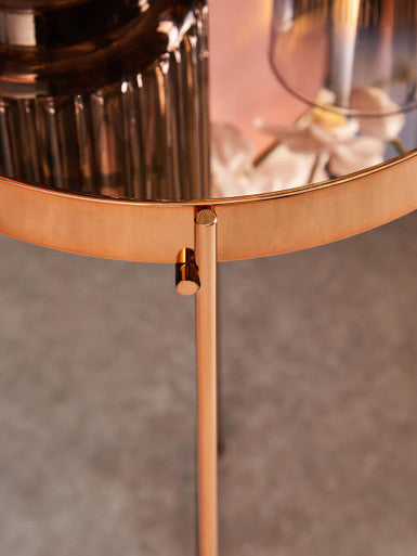 Gold Mirrored Tall Two Tier Side Table, Allure