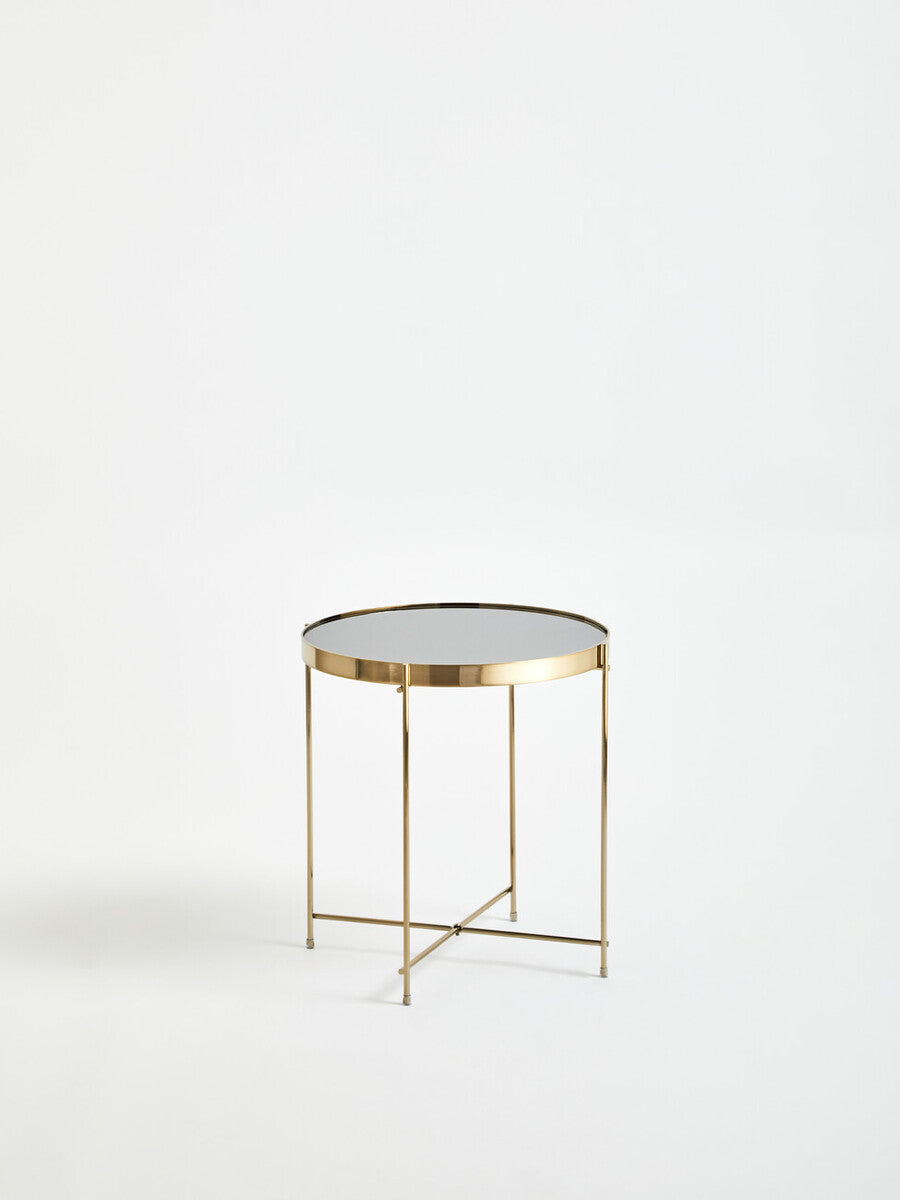 Allure Black Mirror Low Side Table