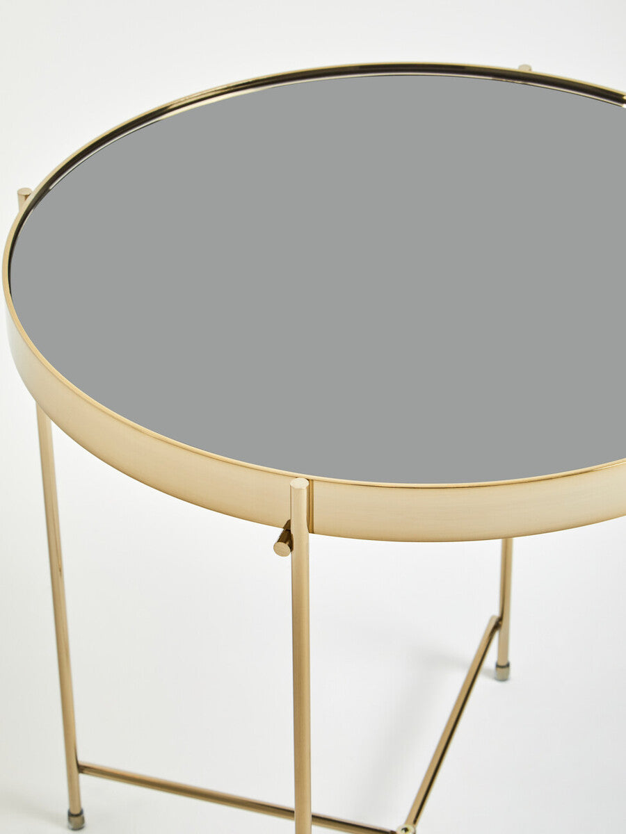 Allure Black Mirror Low Side Table